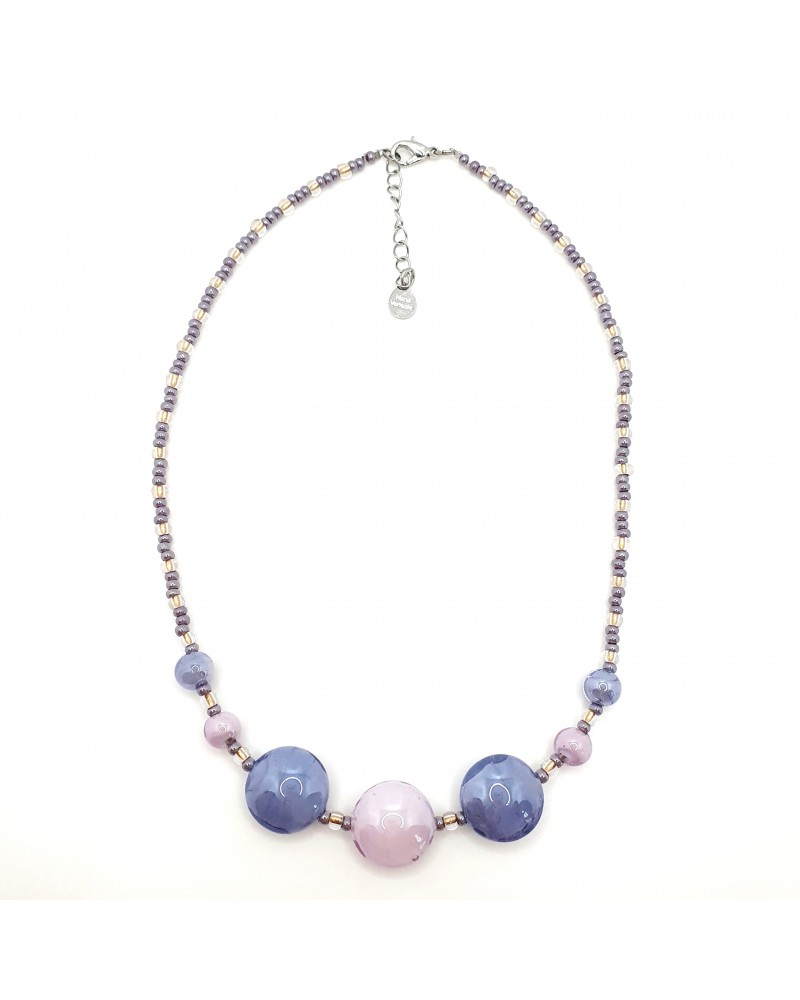 Collier en verre de Murano  artisans italiens fait à la main