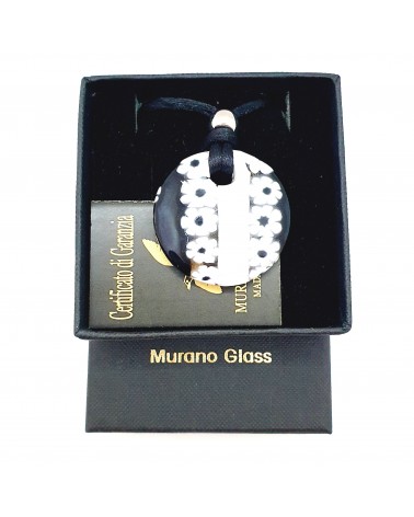 Pendentif rond en verre de Murano et murrina bijoux fantaisie fait à la main