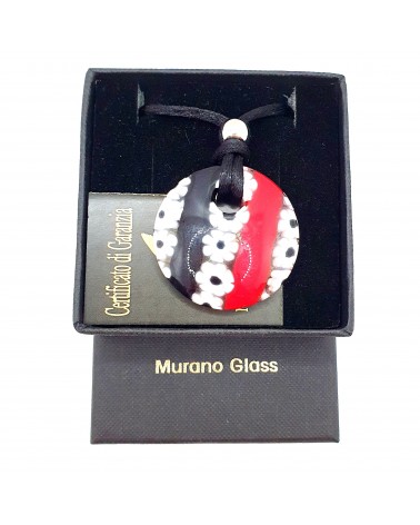 Pendentif rond en verre de Murano et murrina bijoux fantaisie