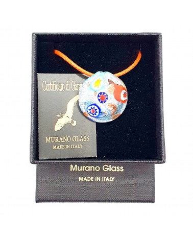 Pendentif coquille bombée en verre de Murano bijoux fantaisies  made in Italie
