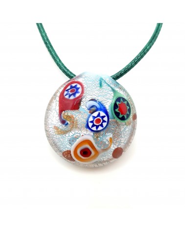 Pendentif coquille bombée en verre de Murano bijoux fantaisies  artisans italiens