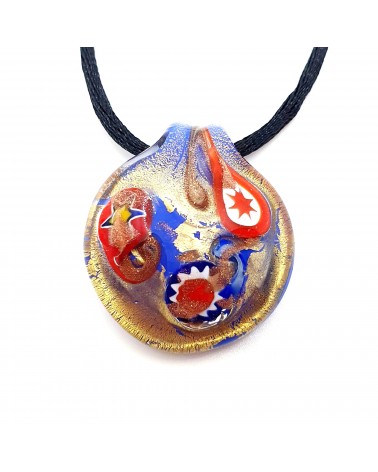 Pendentif coquille bombé en verre de Murano bijoux fantaisie créateurs italiens