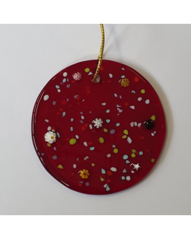 Décoration de Noël en verre de Murano boule rouge objets fait main