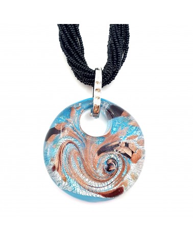 Collier Conteria avec pendentif Arabesque en verre de Murano bijoux Murano