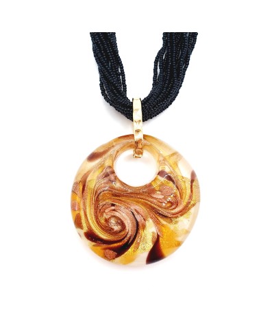 Collier Conteria avec pendentif Arabesque en verre de Murano, bijoux fantaisies
