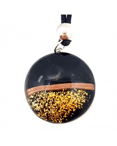 Pendentif avventurina en verre de Murano bijoux fantaisies artisans italiens