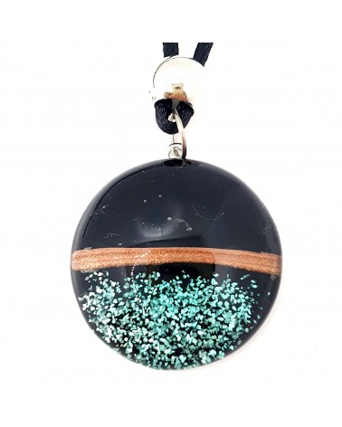 Pendentif avventurina en verre de Murano bijoux fantaisies artisans italiens