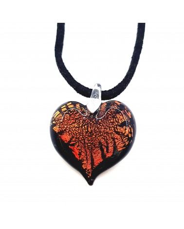 Petit pendentif cœur plat en verre de Murano bijoux fantaisies modèle unique