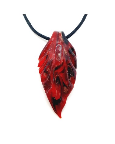 Pendentif feuille en verre de Murano made in Italie
