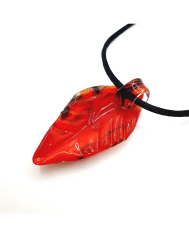 Pendentif feuille en verre de Murano made in Italie