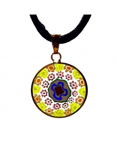 Pendentif avec murrine et argent 925 verte bijoux fantaisies créateurs italiens