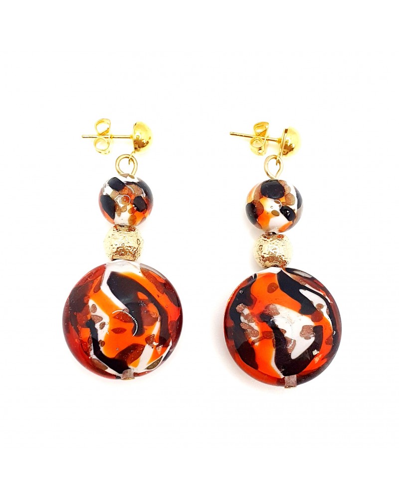 Boucles d'oreilles Vittoria rouge bijoux fantaisies verre de Murano