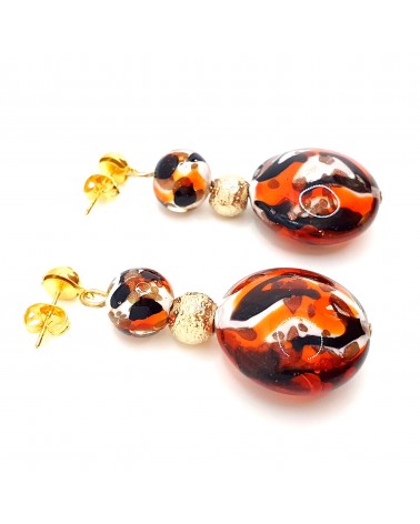 Boucles d'oreilles Vittoria rouge bijoux fantaisies verre de Murano