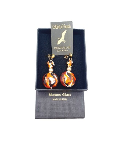 Boucles d'oreilles Vittoria rouge bijoux fantaisies verre de Murano