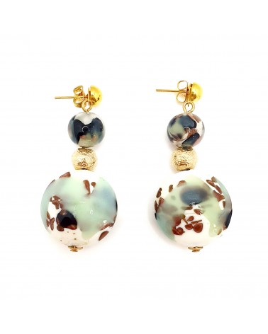 Boucles d'oreilles Vittoria verte bijoux fantaisies verre de Murano artisans italiens