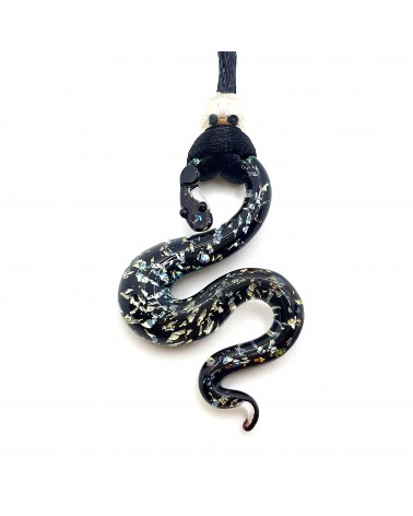 Petit pendentif serpent en verre de Murano bijoux fantaisies made in Italie