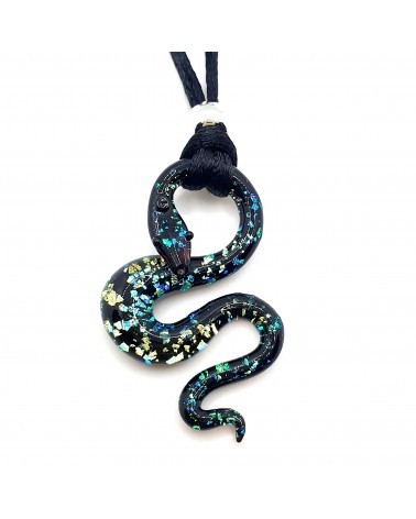 Petit pendentif serpent en verre de Murano bijoux fantaisies made in Italie