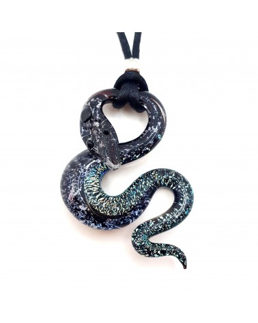 Pendentif serpent en verre de Murano bijoux fantaisies fait à la main