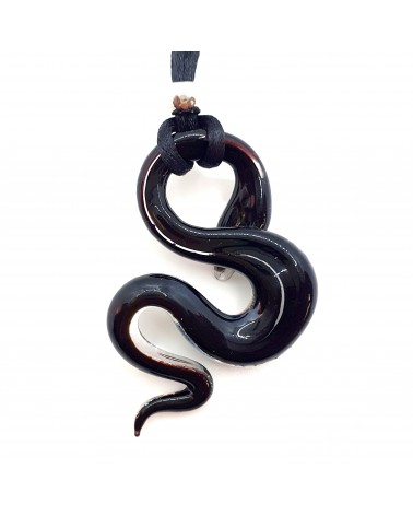 Pendentif serpent en verre de Murano bijoux fantaisies fait à la main