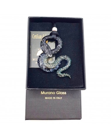 Pendentif serpent en verre de Murano bijoux fantaisies fait à la main