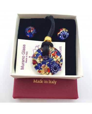 Petite parure ronde verre de Murano multicolore bijoux