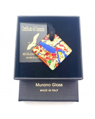 Pendentif carré en verre de Murano bijoux Murano made in Italie