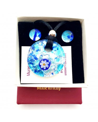 Parure ronde en verre de Murano bijoux fantaisies fait à la main bijoux Murano