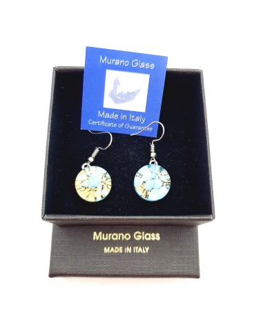 Grandes boucles d'oreilles ronde en verre de Murano bijoux fantaisies fait à la main Bijoux Murano Bijoux Murano