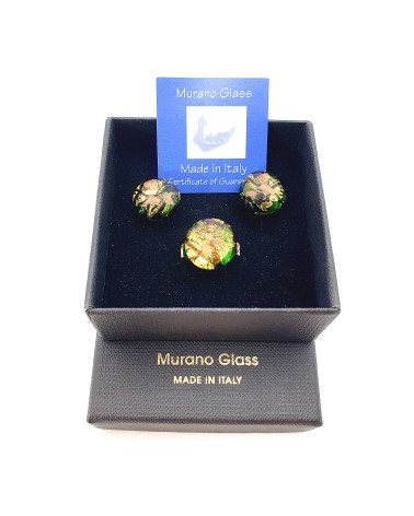 parure bague et boucles d'oreilles passion en verre de Murano bijoux fantaisies créateurs italiens Bijoux Murano