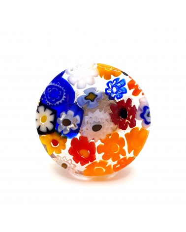Bague ronde verre Murano murrine fleurs bijoux fantaisies
