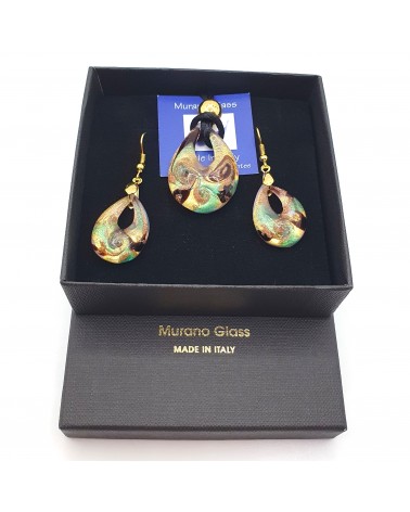 Petite parure goutte en verre de Murano bijoux fantaisies fait à la main Bijoux Murano