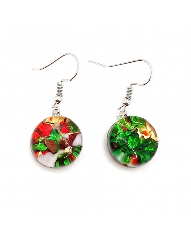 Grandes boucles d'oreilles ronde en verre de Murano bijoux fantaisies fait à la main Bijoux Murano