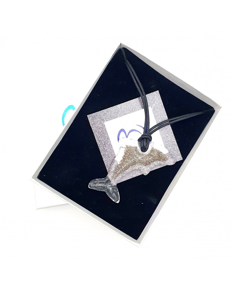 Pendentif Dauphin en Verre et Sable pour femme - Made in Italy