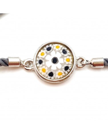 Bracelet cordon et murrina en verre de Murano bijoux fantaisies made in Italy