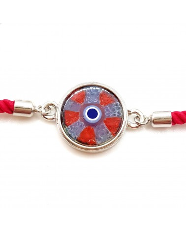 Bracelet cordon et murrina en verre de Murano bijoux fantaisies made in Italy