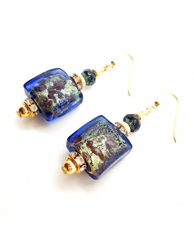 Boucles d'oreilles Lily en verre de Murano bijoux fantaisies artisans italiens Boucles d'oreilles Lily en verre de Murano bijoux fantaisies artisans italiens