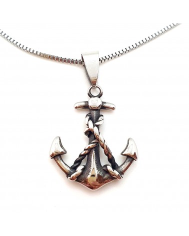 Pendentif Homme Ancre de Navire et Cordage bijoux fantaisies