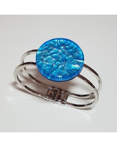 Bracelet vintage en verre de Murano bleu azur bijoux italiens fantaisies