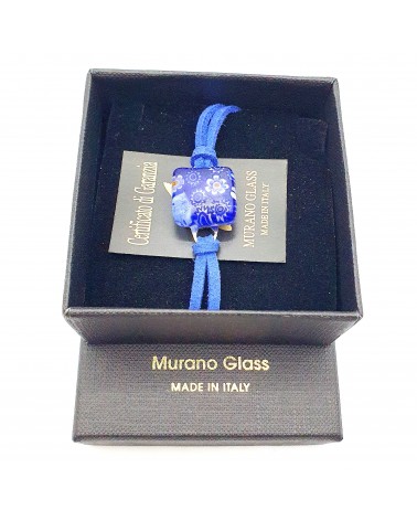 Bracelet en cuir et verre de Murano bijoux fantaisies fait à la main Bijoux Murano