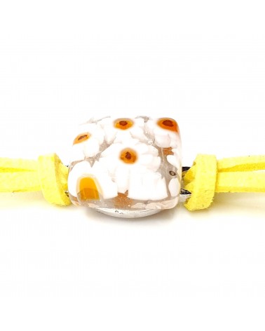 Bracelet en cuir et verre de Murano bijoux fantaisies fait à la main Bijoux Murano