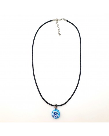 Pendentif murrine en verre de Murano bleu bijoux fantaisies verre de Murano