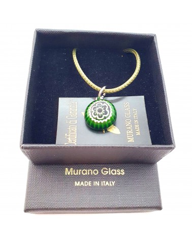 Pendentif murrine en verre de Murano bleu bijoux fantaisies verre de Murano