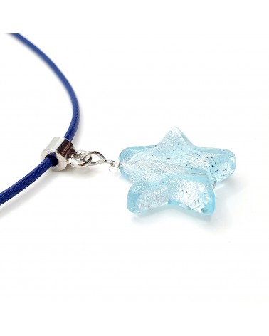 Pendentif étoile en verre de Murano bleu bijoux fantaisies verre de Murano