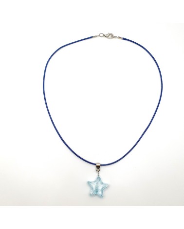 Pendentif étoile en verre de Murano bleu bijoux fantaisies verre de Murano