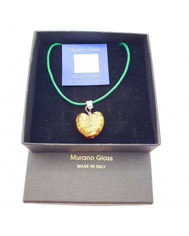 Pendentif coeur en verre de Murano bleu bijoux fantaisies verre de Murano