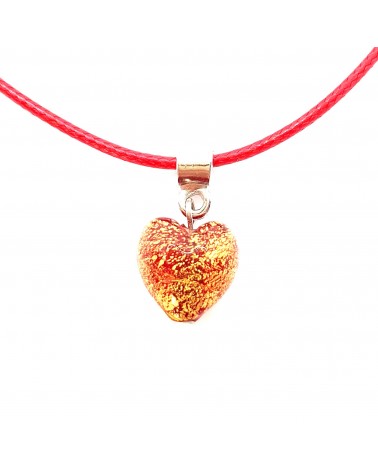 Petit pendentif coeur en verre de Murano bijoux fantaisies verre de Murano