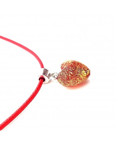 Petit pendentif coeur en verre de Murano bijoux fantaisies verre de Murano