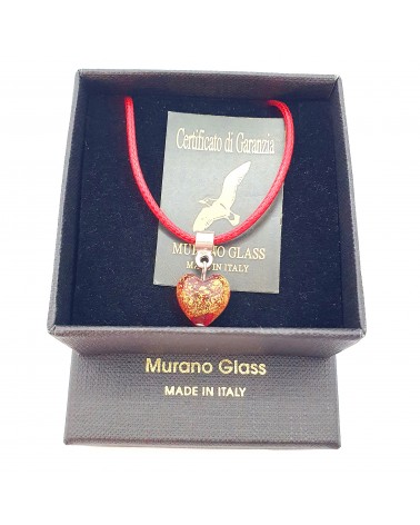 Petit pendentif coeur en verre de Murano bijoux fantaisies verre de Murano