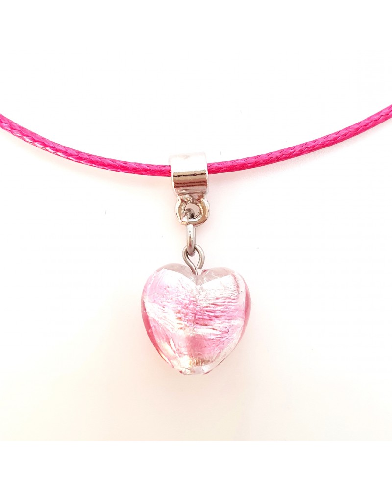 Petit pendentif coeur en verre de Murano bijoux fantaisies verre de Murano