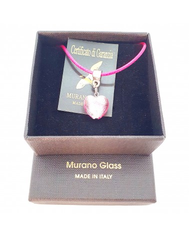 Petit pendentif coeur en verre de Murano bijoux fantaisies verre de Murano